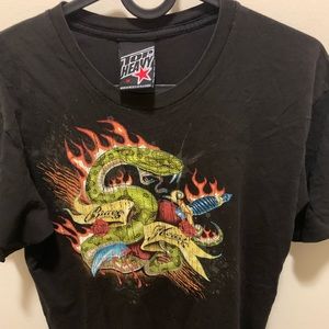 Snake Design “Brave Heart” Biker Tee Size | M